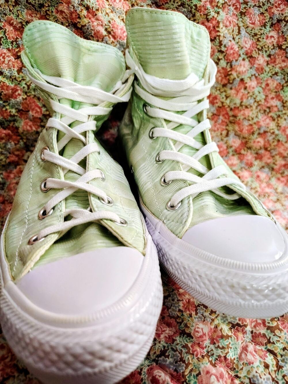 Converse All Star Chuck Taylor Sneakers Green Stripe New Size 6
